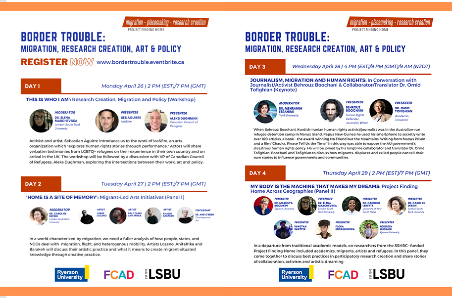 Program for Border Trouble symposium